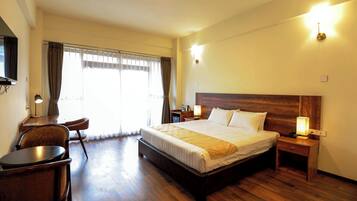 In-room safe, desk, laptop workspace, blackout curtains