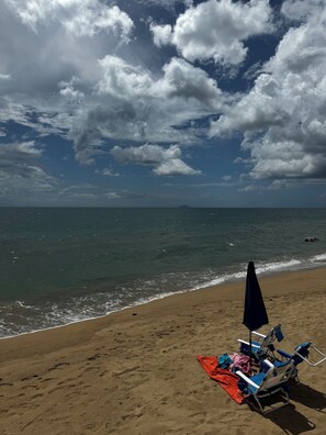 On the beach, sun-loungers, beach towels - Oceanfront Rincón Stay, Amazing Sunsets & Walking distance to many restaurants. (Rincon)