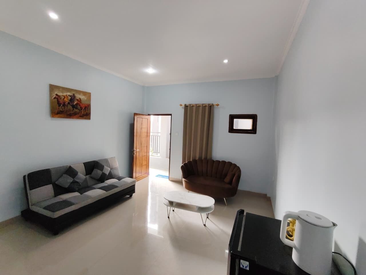 Chambre Double, balcon | Coin séjour