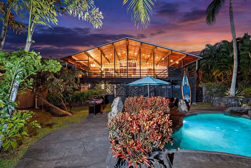 Mai Tai Manor by Gather: Modern Oasis w/ Saltwater Pool & Lanai Near Keauhou