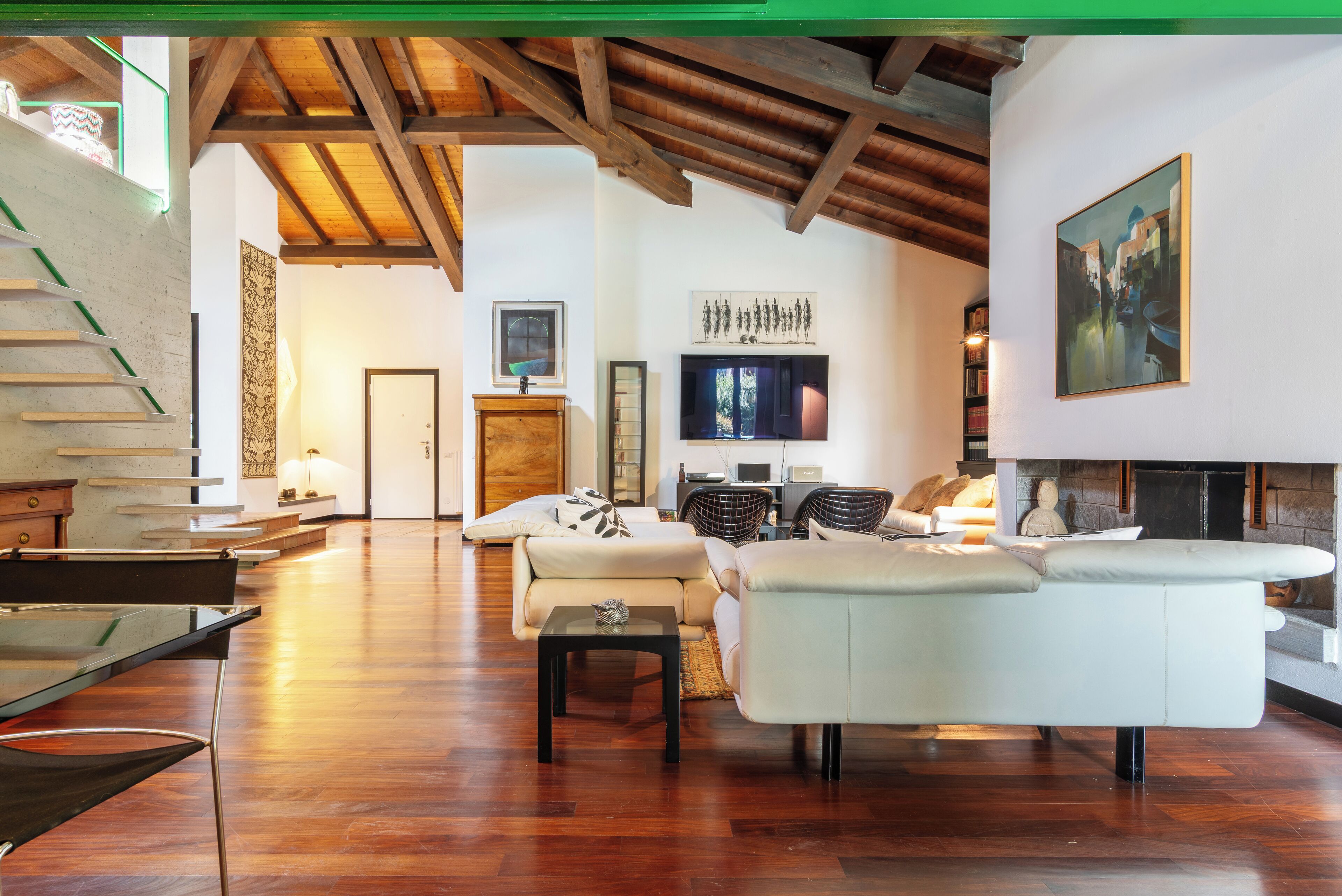 Villa, 3 Bedrooms, Pool View | Living area | TV, fireplace