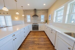 Coffee/tea maker, fridge, microwave, stovetop - Catching Rays: Award-Winning Retreat + Pool (Kill Devil Hills)