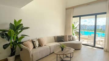 Appart'hÎtel, balcon, vue lagon | Coin séjour