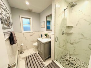 Shower, hair dryer, towels, soap - "Light & Airy Beach House" Across the street from the houses on the ocean. (Amagansett)