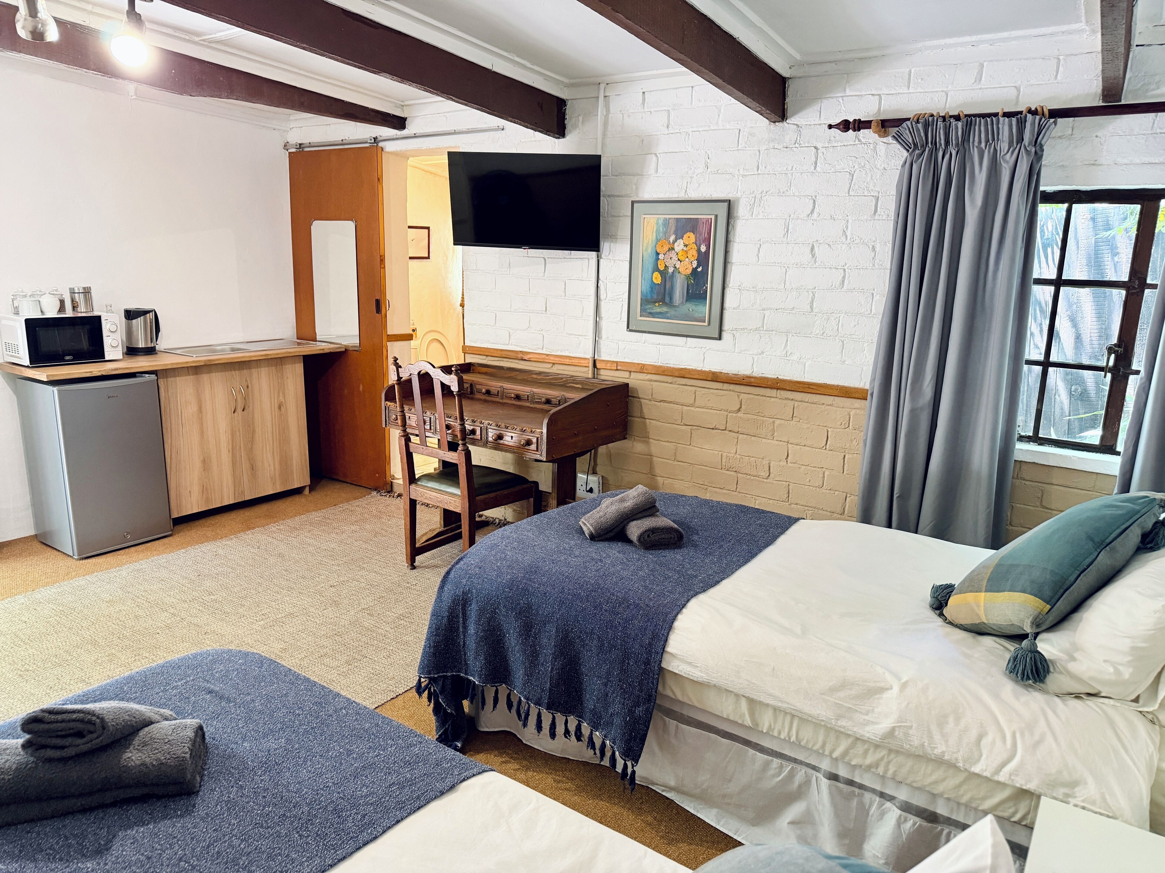 Standardværelse med 2 enkeltsenge - terrasse - udsigt til have | Gratis Wi-Fi