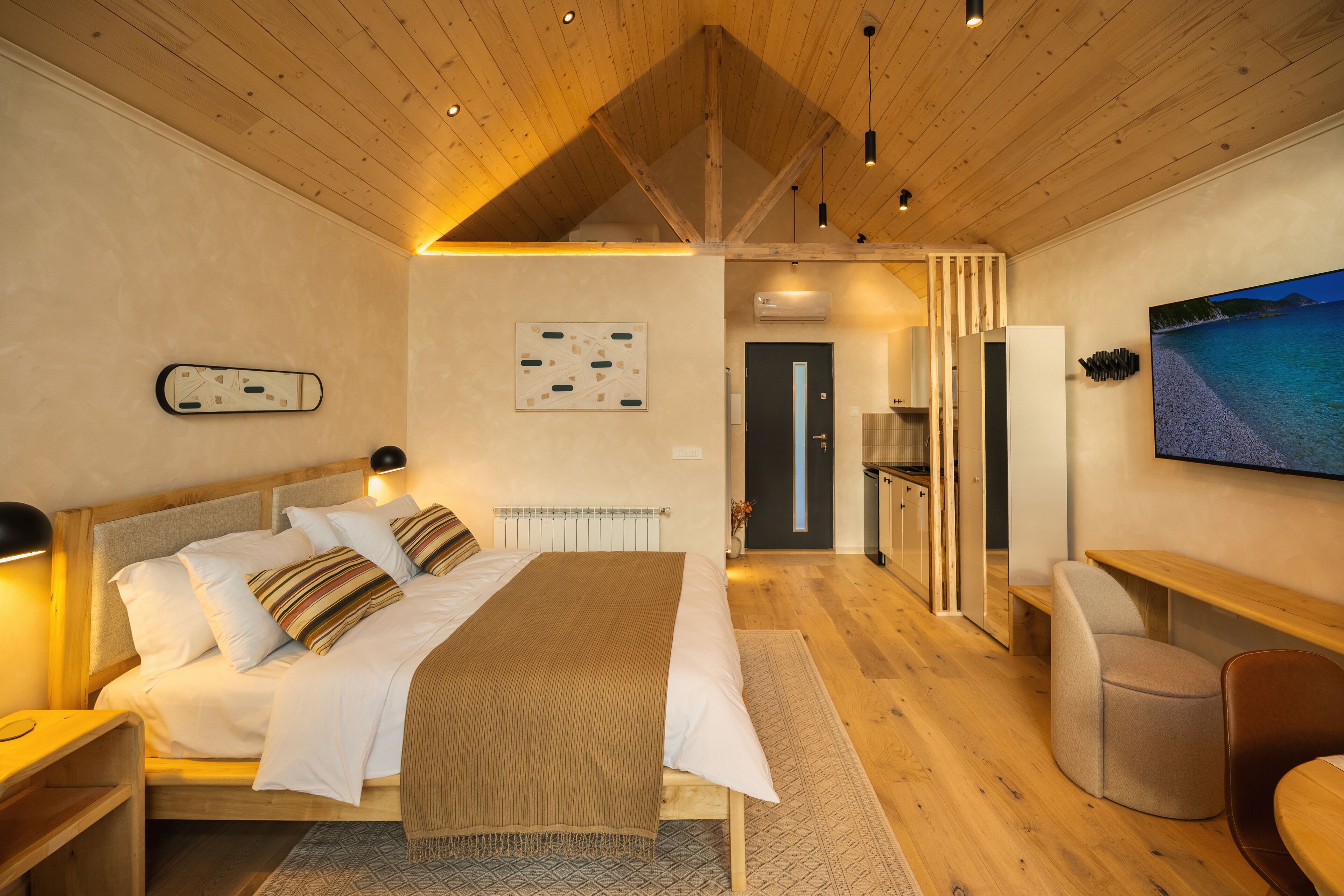 Superior-Ferienhütte, 1 Schlafzimmer, Klimaanlage, Blick auf den Innenhof | Ausblick vom Zimmer