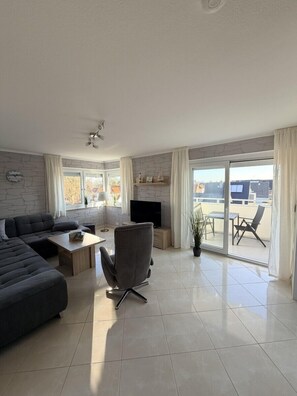 Living area - House Poseidon, Apartment POS26 incl. beach chair (Cuxhaven)