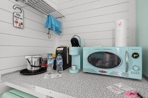 Studio, Resort View (Marina Anne Monroe) | Private kitchenette | Mini-fridge, microwave, coffee/tea maker - The Pink Flamingo Boutique Motel (Port St. Joe)