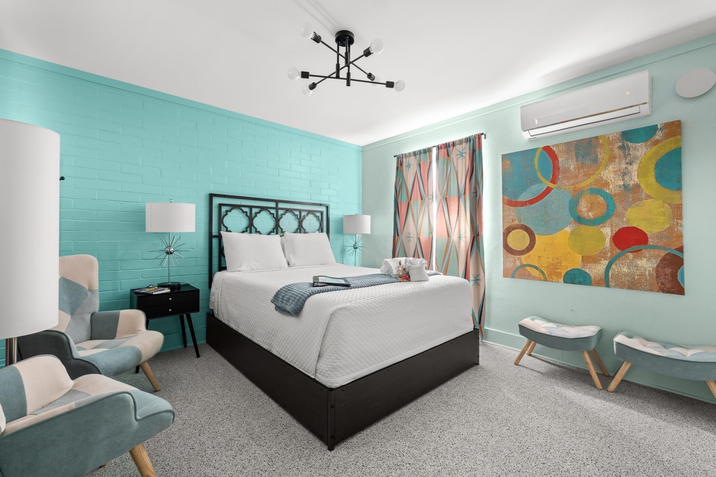 Individually decorated, individually furnished, iron/ironing board