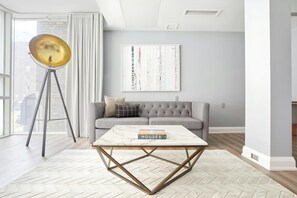 Superior Quadruple Room, Balcony, City View | Living area - The Slate Hotel  (Toronto)