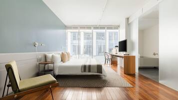 Deluxe Double Room, Balcony, City View | Desk, blackout drapes, soundproofing, iron/ironing board