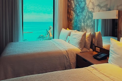 Premium bedding, minibar, desk, laptop workspace
