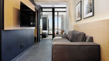 Apartment, 1 Schlafzimmer, Kühlschrank und Mikrowelle | Wohnbereich