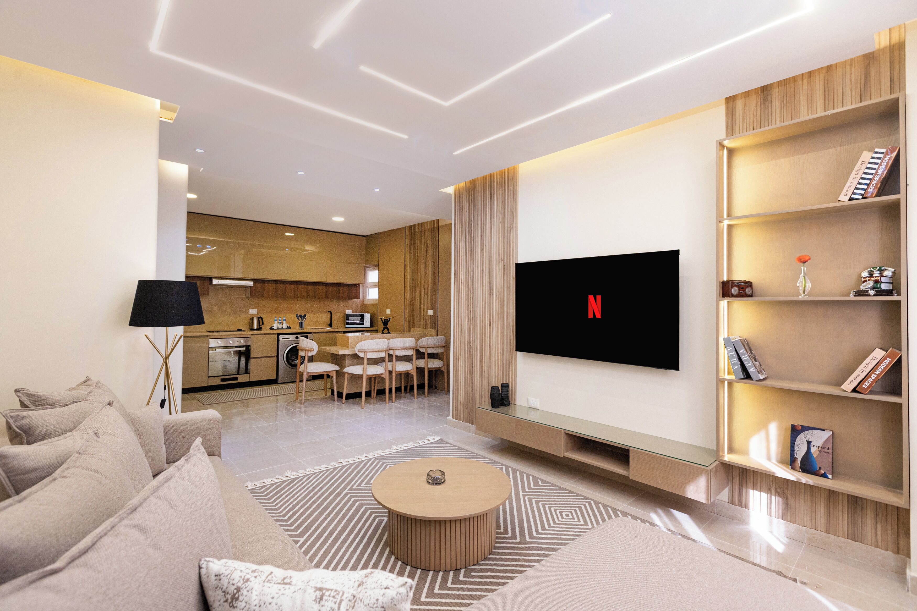 华丽公寓, 2 间卧室, 阳台, 城市景观 | 起居区