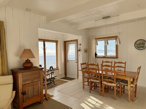 Interior - La Chouette Cendrée, Cap-à-l'Aigle, Charlevoix, view of the St. Lawrence River. (La Malbaie)