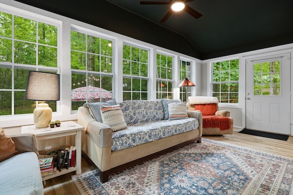 Sunroom | Fabric Sofas | Wooded Views & Natural Light