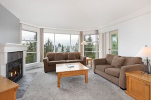 TV, fireplace - Ski-In/Ski-Out | Pool & Hot Tub | Near Blackcomb Village & Whistler Village (Squamish-Lillooet)