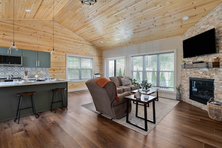 Fireplace. Shagbark Summit | Private | Forest Views