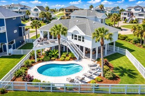 Exterior - Spacious 5BR Private Heated Pool & Pool Table Just Walk to Beach (Galveston)