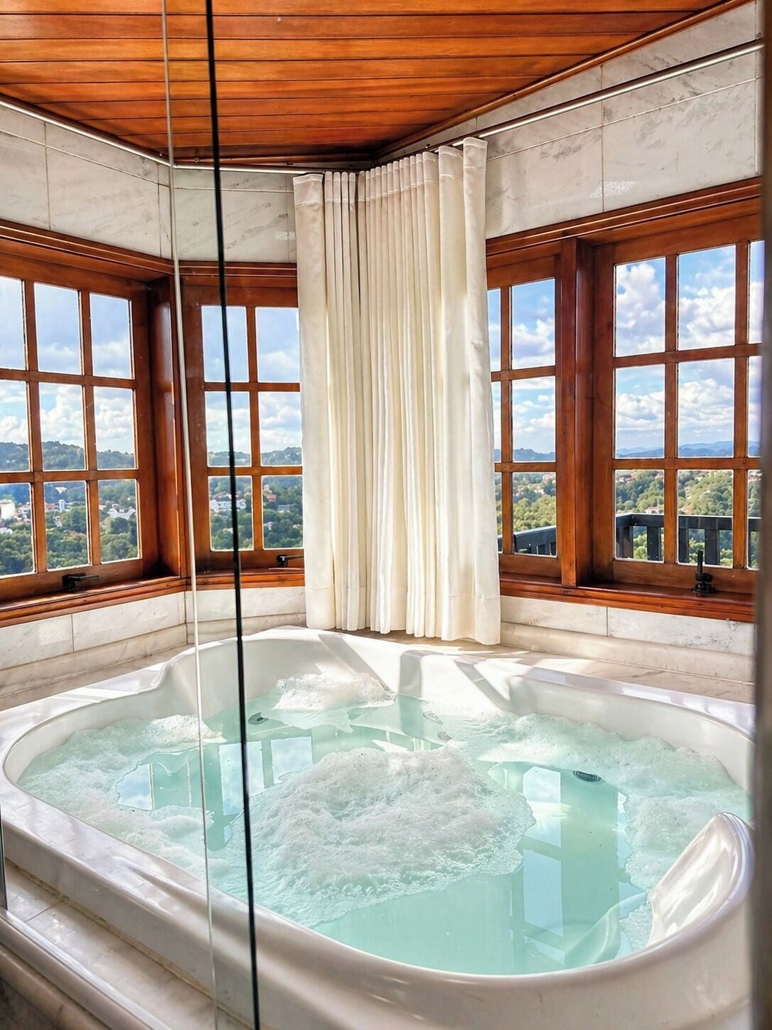 Chambre Premium avec lits jumeaux, vue montagne | Salle de bain