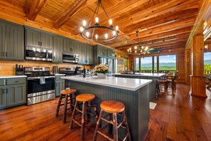 Fridge, microwave, oven, stovetop - Luxury 12BR Lodge Sleeps 60 | Heated Pool + Pickleball Court + Sauna + Putt Putt (Sevierville)