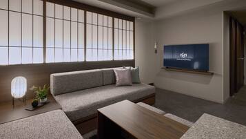 Grand Japanese Suite with Hot Tub, Non Smoking | Living area | Flat-screen TV
