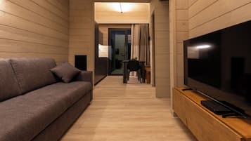 Chalet Superior, vista lago | Area soggiorno