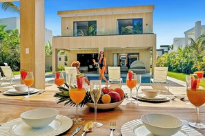 Outdoor dining - 5BR Beach Villa Dorado with private Pool BBQ andMaid (Punta Cana)
