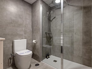 Dusche, Haartrockner, Handtücher