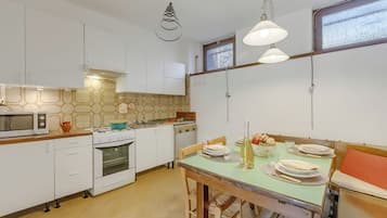 Family Villa, Multiple Bedrooms (Villa Eva) | Private kitchen | Fridge, microwave, oven, stovetop