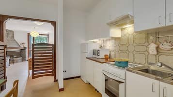 Family Villa, Multiple Bedrooms (Villa Eva) | Private kitchen | Fridge, microwave, oven, stovetop