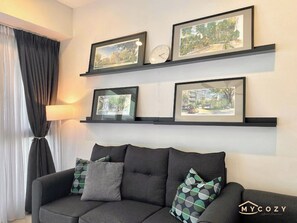 Apartamento Premier, 3 habitaciones, vistas a la montaña | Zona de estar