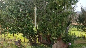 A rural landscape with a wooden fence, a metal gate, and a grassy field. - A break in the countryside. If you want peace and quiet and authenticity, (Cirey)