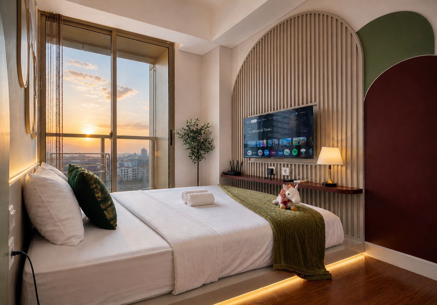 Appartamento, 2 camere da letto, vista città | Una scrivania, ferro/asse da stiro, Wi-Fi gratuito