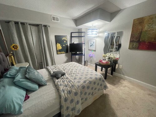 Cozy 1-bedroom condo in serene 2B2B Arlington with all amenities. 