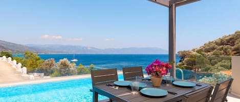 Ferienhaus, 1 Schlafzimmer, eigener Pool, Meerblick