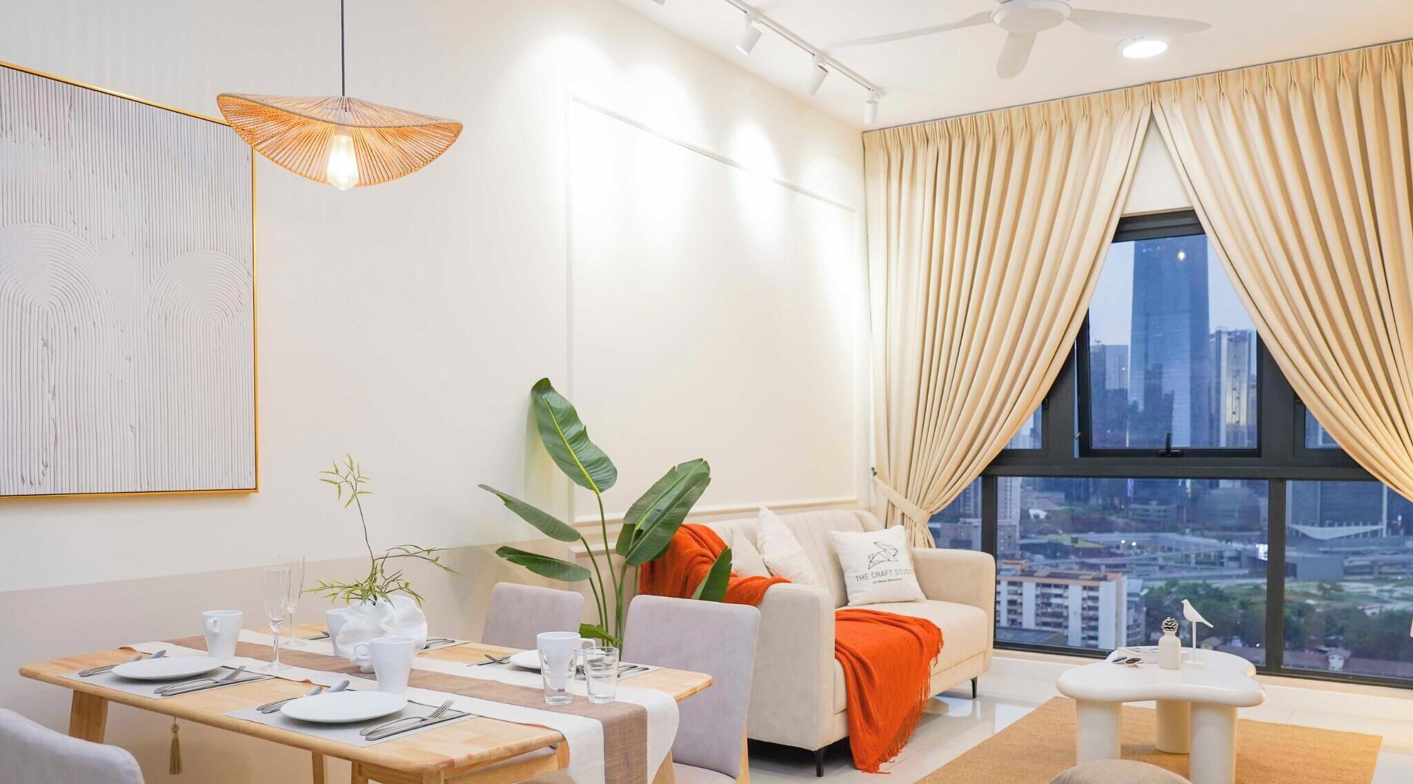 Departamento urbano, 2 habitaciones, para no fumadores, vista a la ciudad | Área de sala de estar