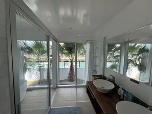 Hair dryer, towels