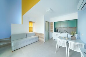 Family Duplex, Pool View | Living area - OLIVIA RESORT (THASSOS)