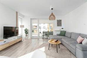 Living area - SeaVibe Kołobrzeg | Family Apartment | Parking | Sauna | Gym | Swimming Pool (Kołobrzeg)