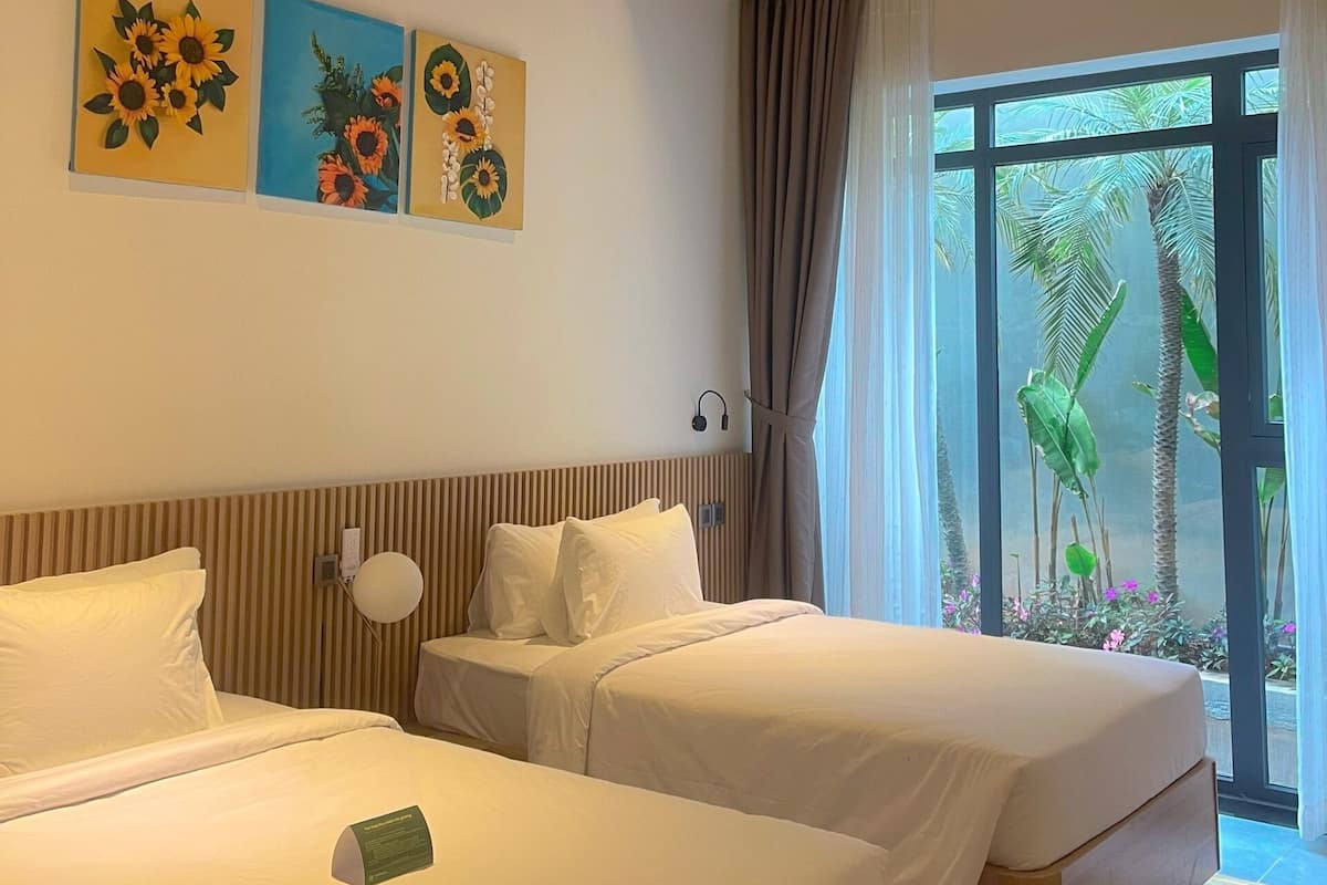 Quarto standard, vista para o pátio