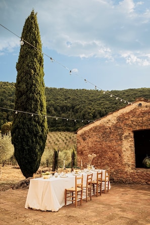 Outdoor banquet area
