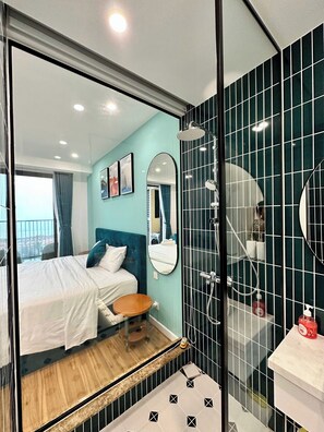 Familienstudio, Balkon, Strandblick