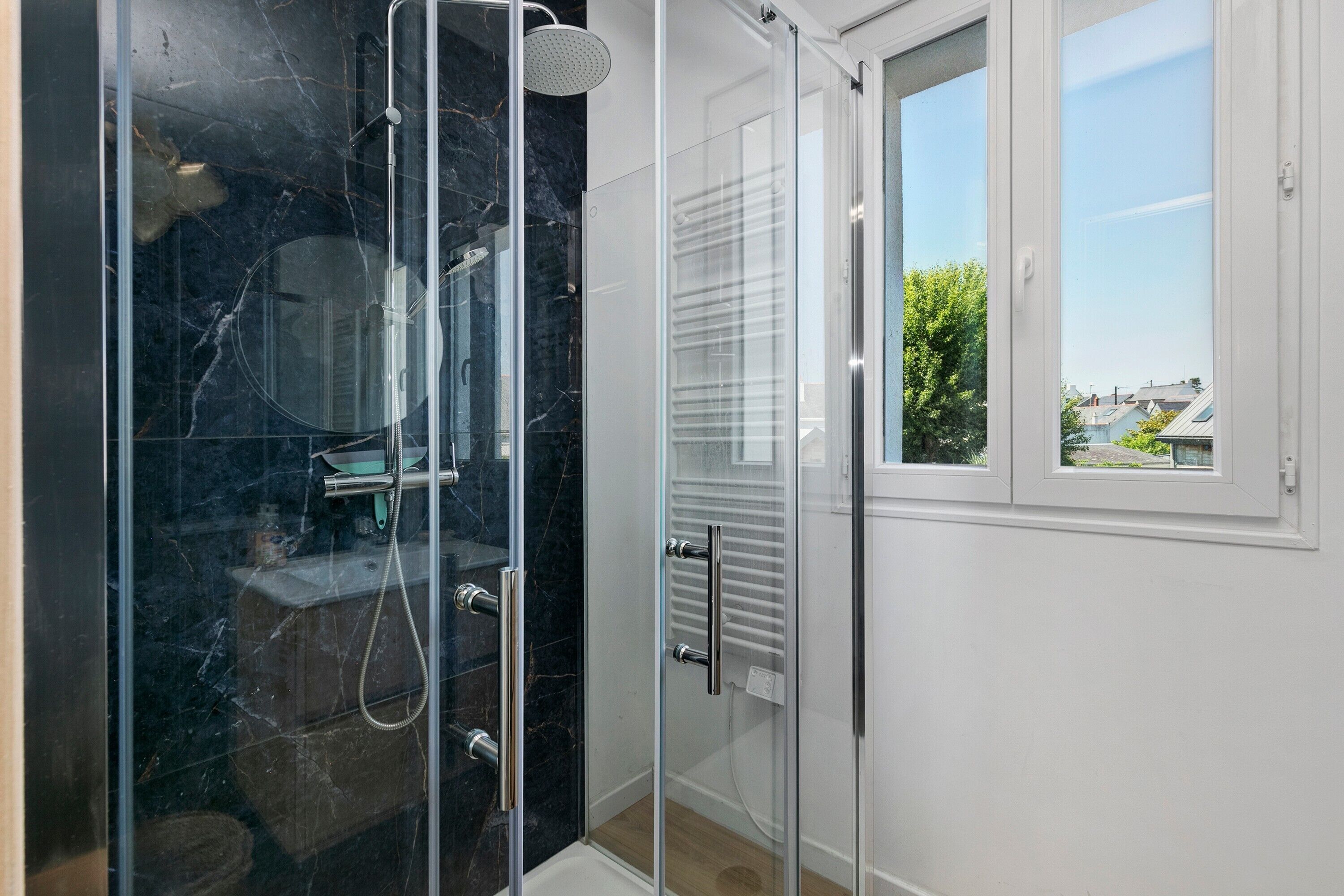 Shower, hair dryer