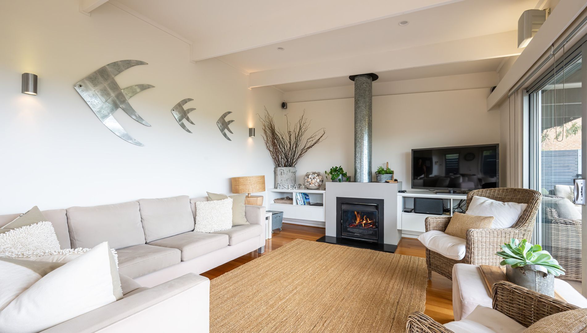 TV connectée, cheminée