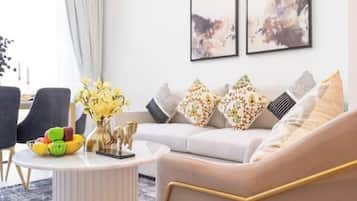 Luxury Apartment, City View | Living area