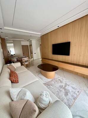Living area - 🌟 Sumptuous 2 Bedroom Design Apartment with Pool - Luxury & Serenity (Marrakesh)