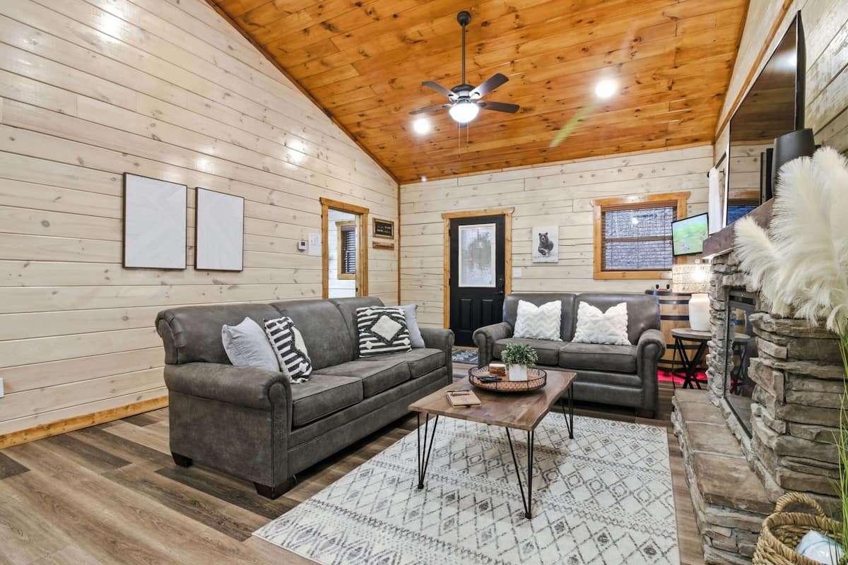 特色小屋, 1 间卧室, 热水浴缸 | 客厅