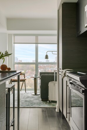 Superior Apartment, 3 Bedrooms, Balcony, City View | Living area | 55-inch flat-screen TV with digital channels - Nester Finn West Queen West (Toronto)
