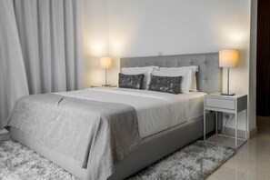 Desk, laptop workspace, blackout curtains, iron/ironing board - Clayhall By SRS (Lagos)
